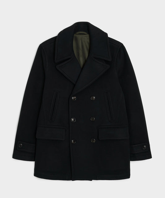 Todd Snyder Italian Wool-Cashmere Peacoat in Black Black