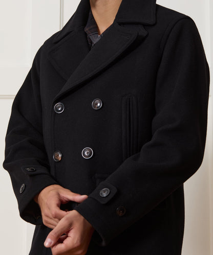 Todd Snyder Italian Wool-Cashmere Peacoat in Black Black