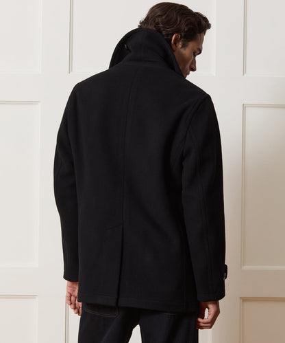 Todd Snyder Italian Wool-Cashmere Peacoat in Black Black