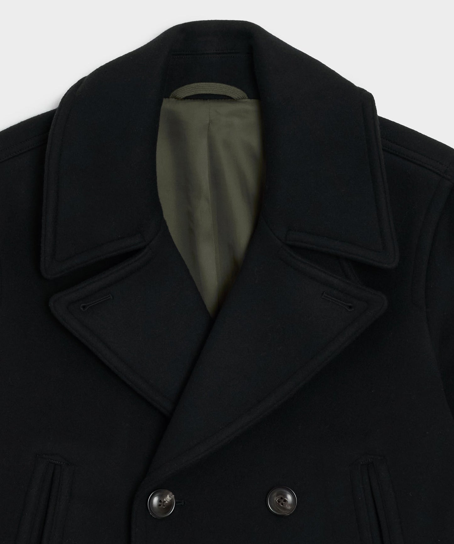 Todd Snyder Italian Wool-Cashmere Peacoat in Black Black