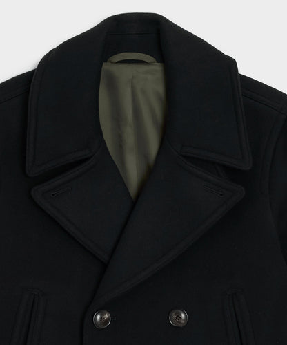 Todd Snyder Italian Wool-Cashmere Peacoat in Black Black