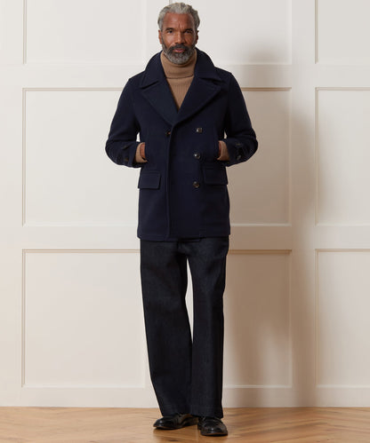 Todd Snyder Italian Wool-Cashmere Peacoat in Navy Navy