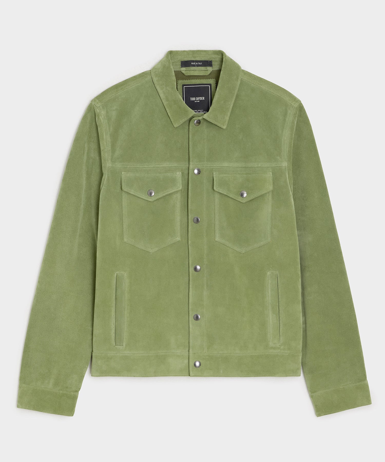 Todd Snyder Italian Suede Dylan Jacket in Desert Sage Desert Sage