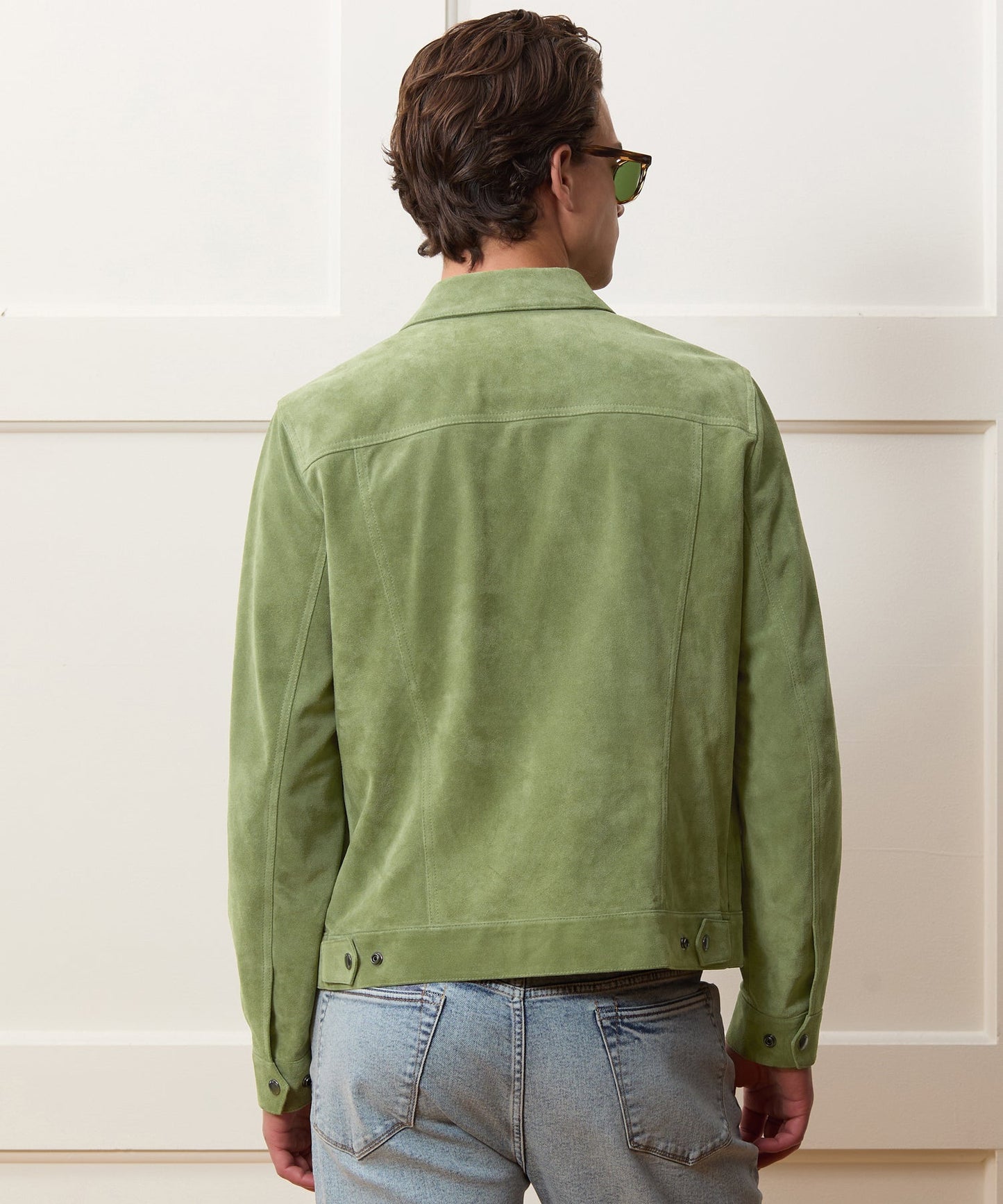 Todd Snyder Italian Suede Dylan Jacket in Desert Sage Desert Sage