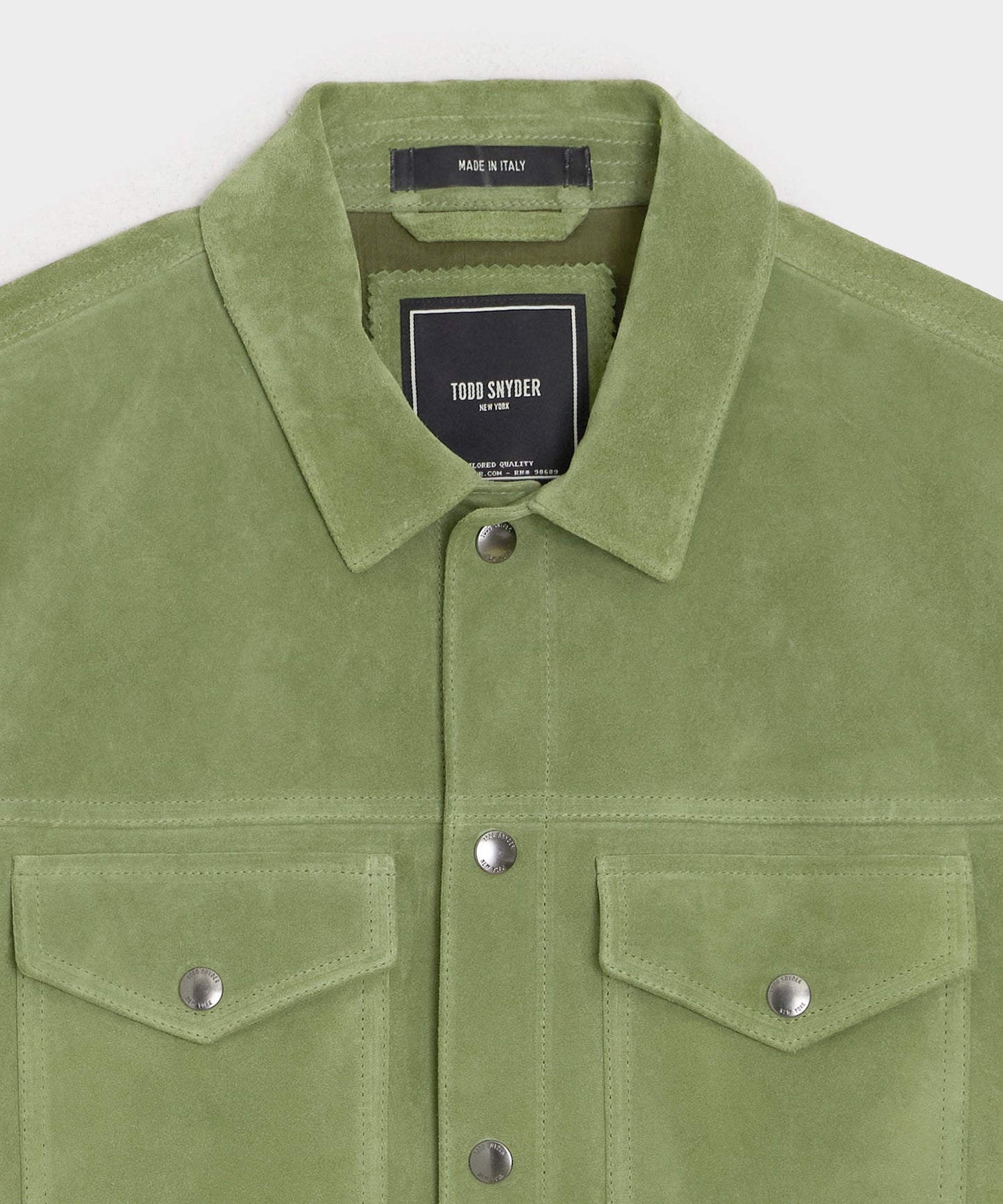 Todd Snyder Italian Suede Dylan Jacket in Desert Sage Desert Sage