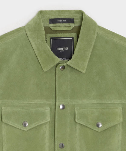 Todd Snyder Italian Suede Dylan Jacket in Desert Sage Desert Sage