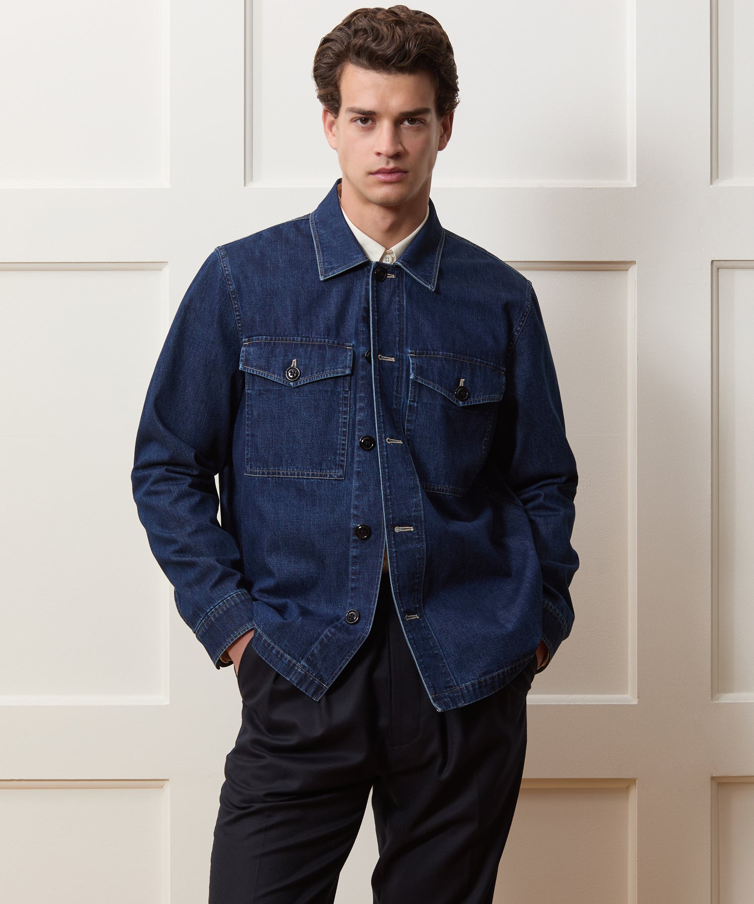 Todd Snyder Denim Military Overshirt in Indigo Indigo