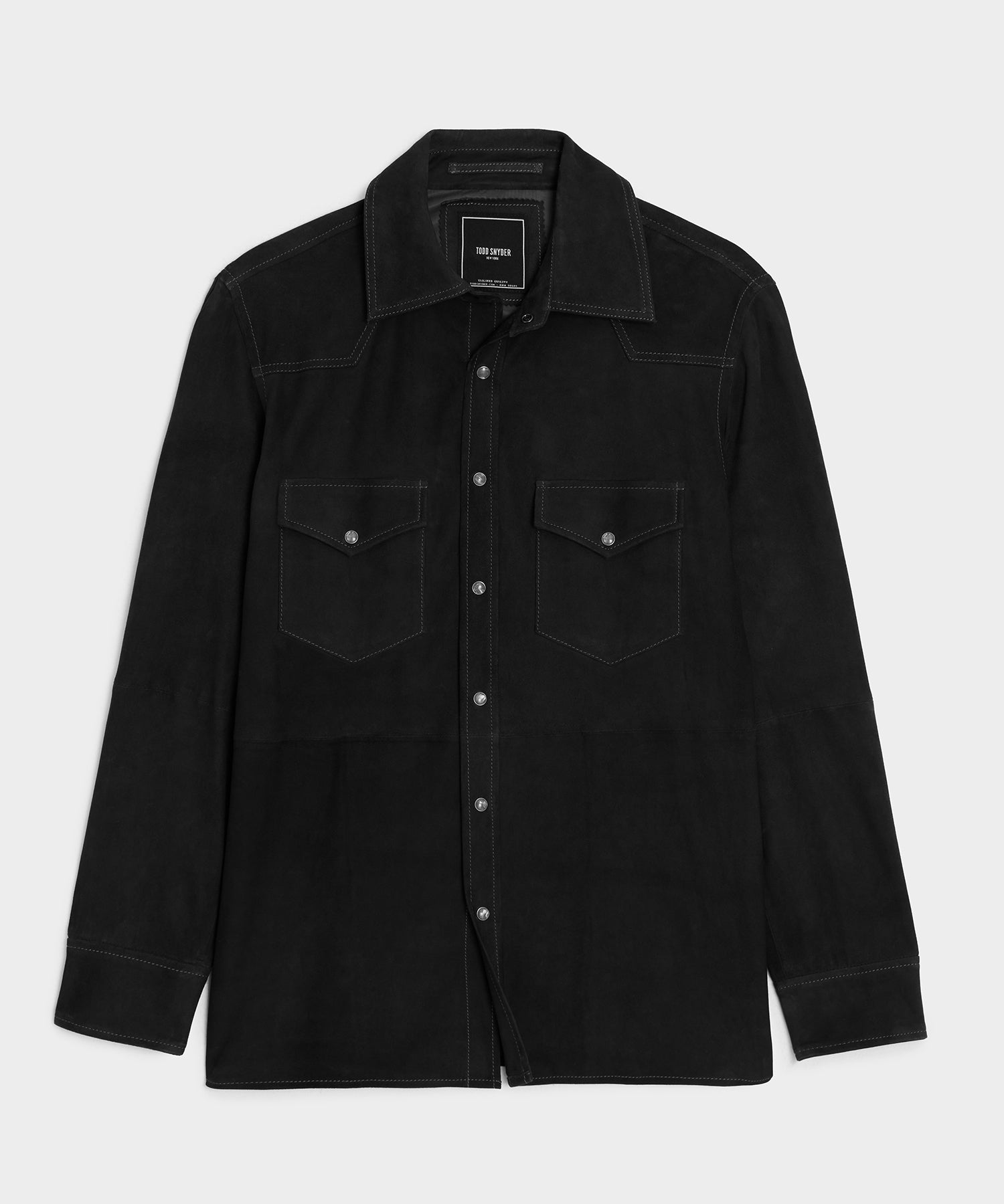 Todd Snyder Italian Suede Western Jacket in Black Black