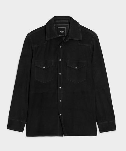 Todd Snyder Italian Suede Western Jacket in Black Black