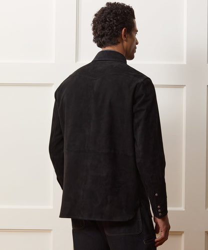 Todd Snyder Italian Suede Western Jacket in Black Black