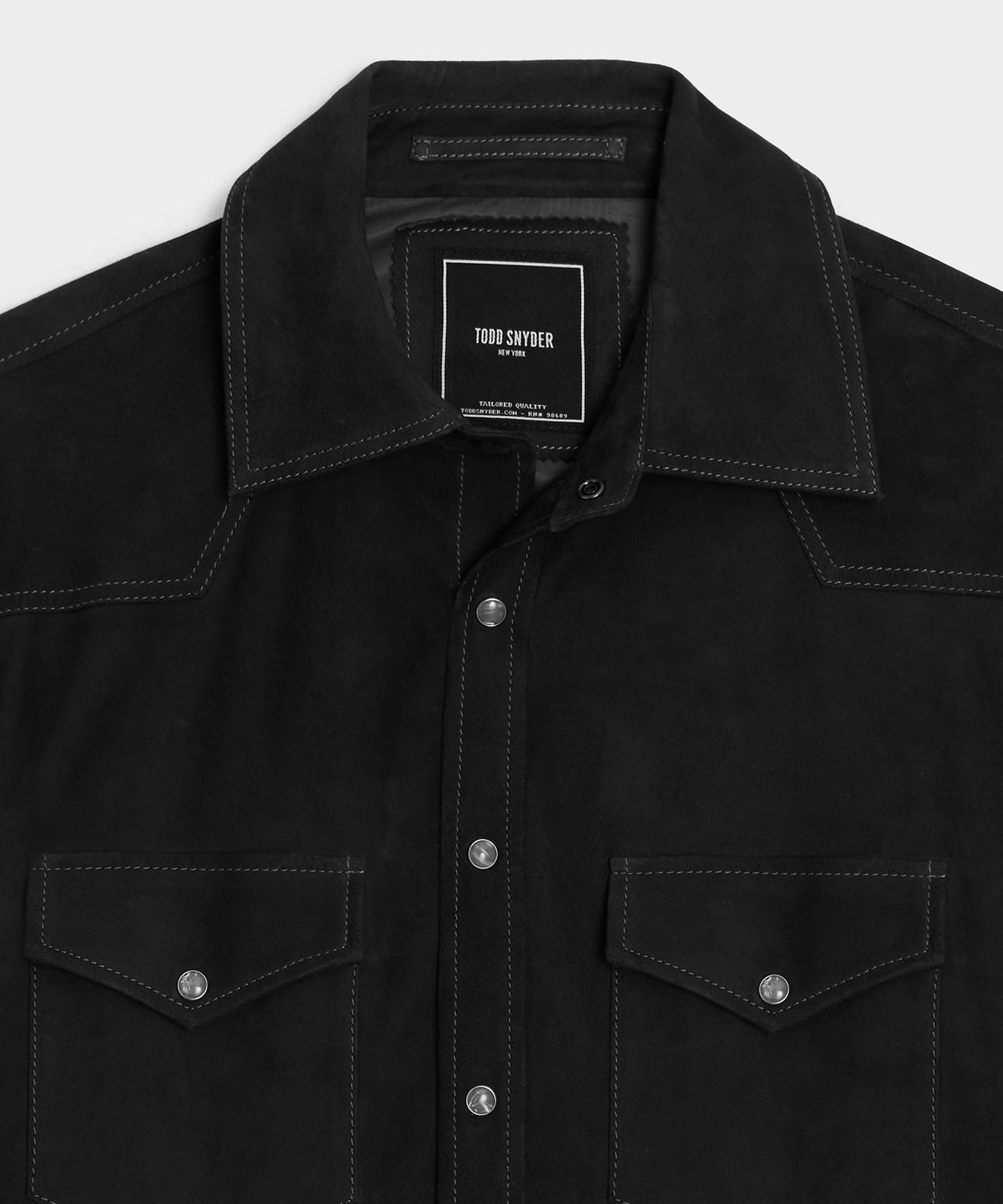 Todd Snyder Italian Suede Western Jacket in Black Black