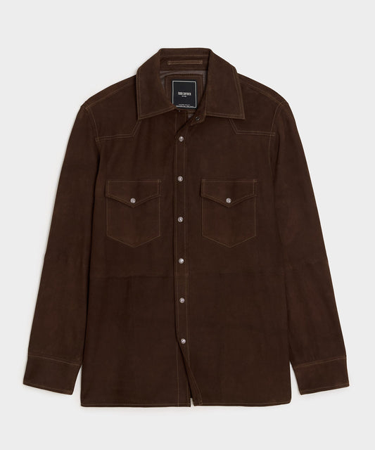 Todd Snyder Italian Suede Western Jacket in Brown Brown
