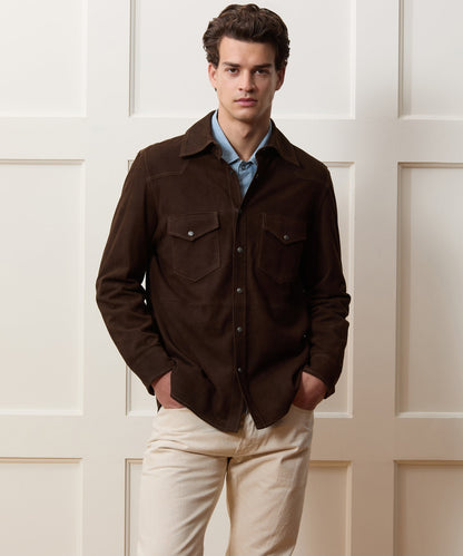 Todd Snyder Italian Suede Western Jacket in Brown Brown