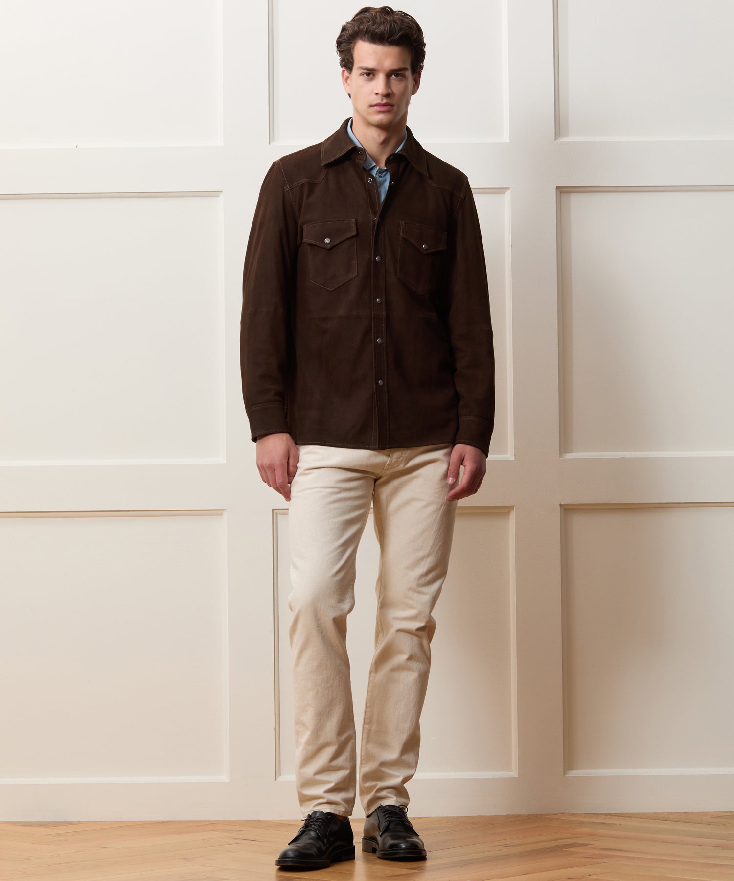 Todd Snyder Italian Suede Western Jacket in Brown Brown