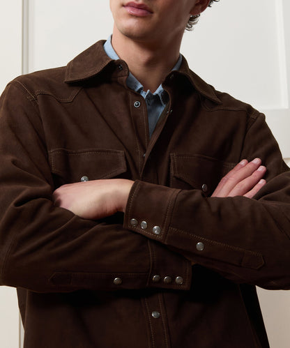 Todd Snyder Italian Suede Western Jacket in Brown Brown