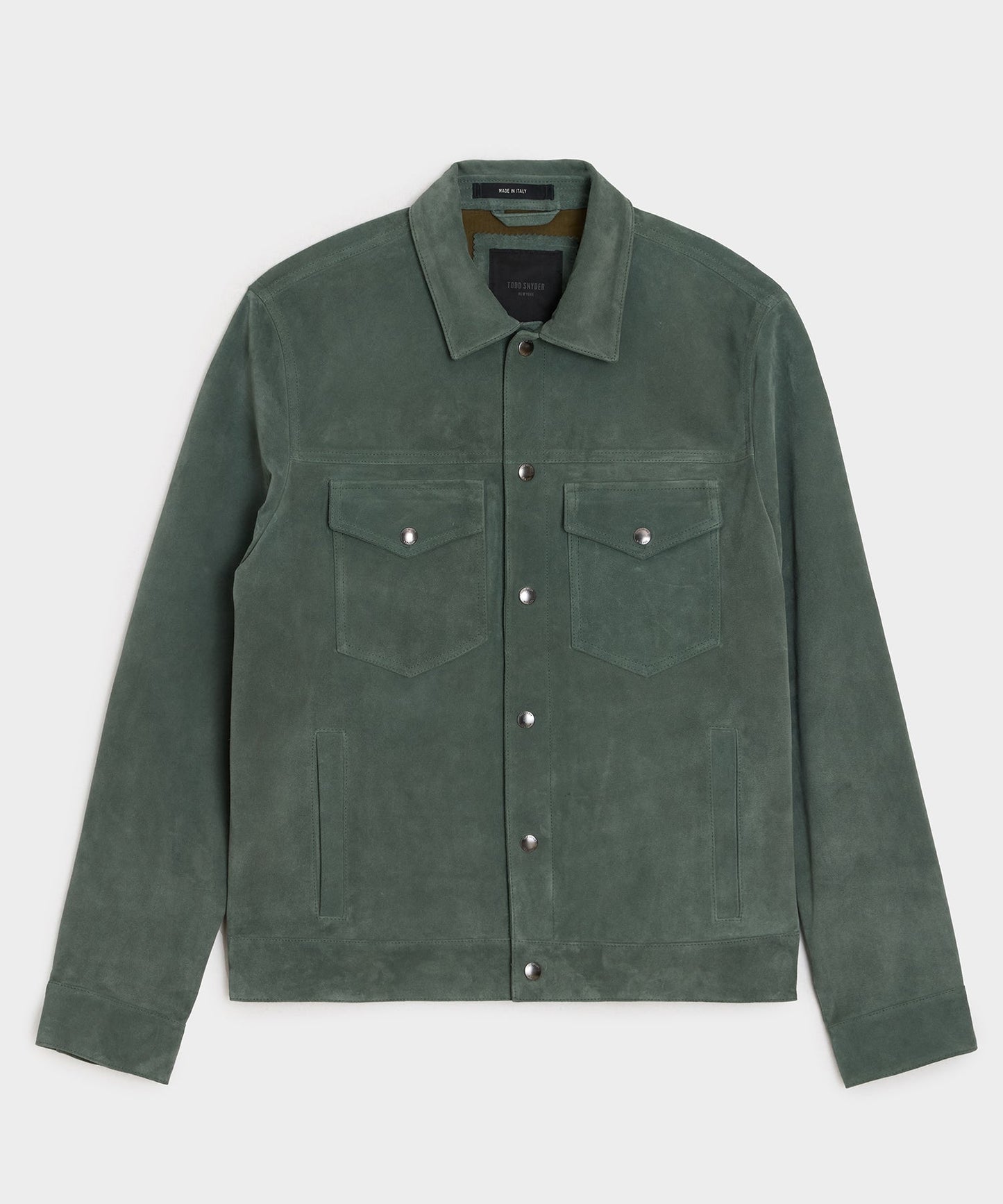 Todd Snyder Italian Suede Dylan Jacket in Aloe Aloe