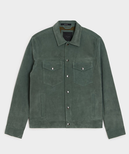 Todd Snyder Italian Suede Dylan Jacket in Aloe Aloe