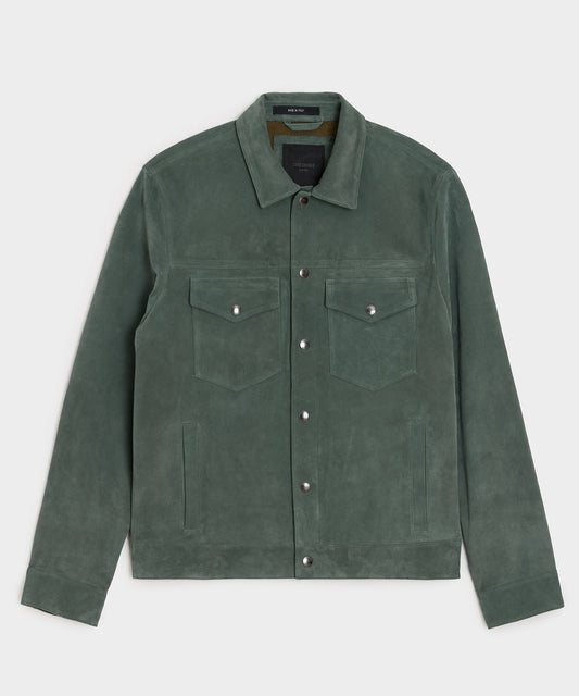 Todd Snyder Italian Suede Dylan Jacket in Aloe Aloe