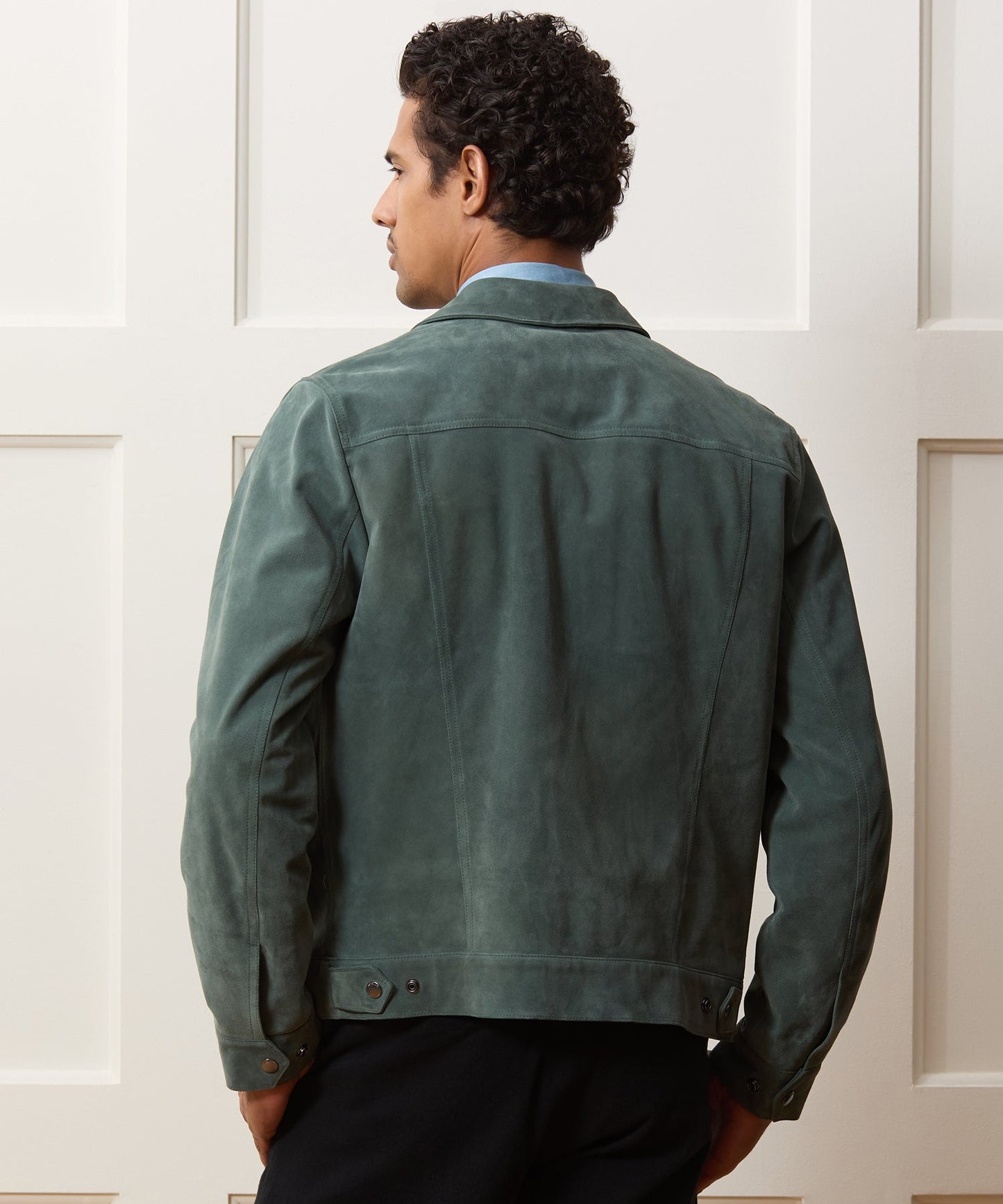 Todd Snyder Italian Suede Dylan Jacket in Aloe Aloe