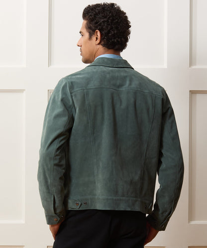 Todd Snyder Italian Suede Dylan Jacket in Aloe Aloe