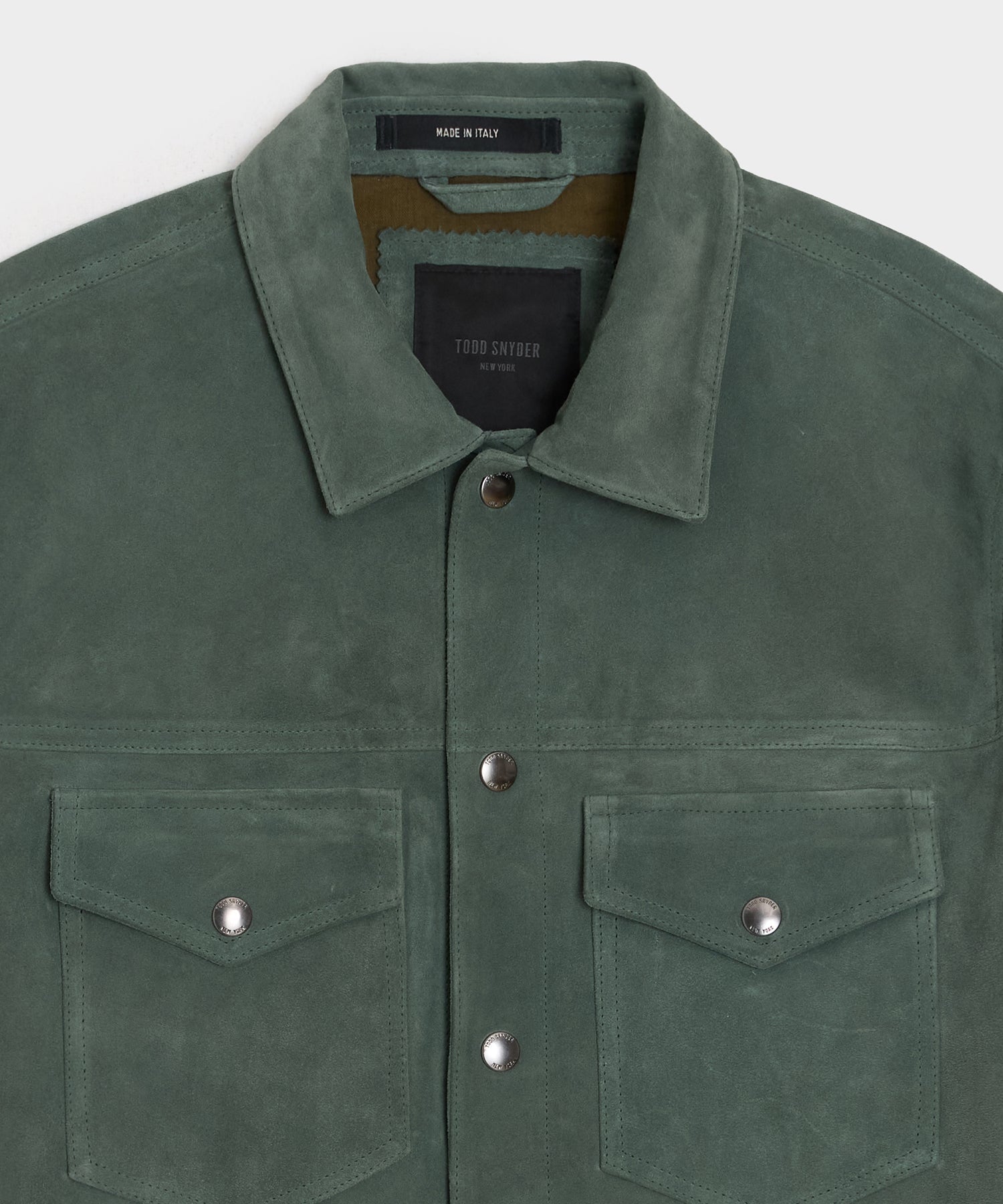 Todd Snyder Italian Suede Dylan Jacket in Aloe Aloe