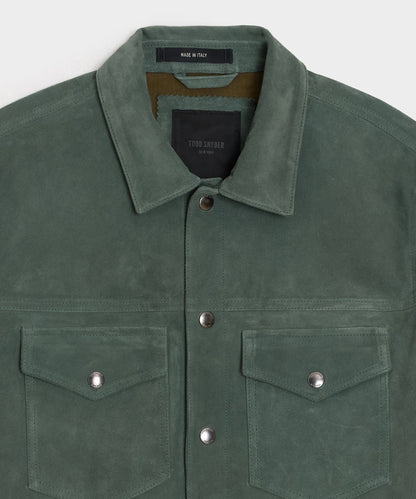 Todd Snyder Italian Suede Dylan Jacket in Aloe Aloe