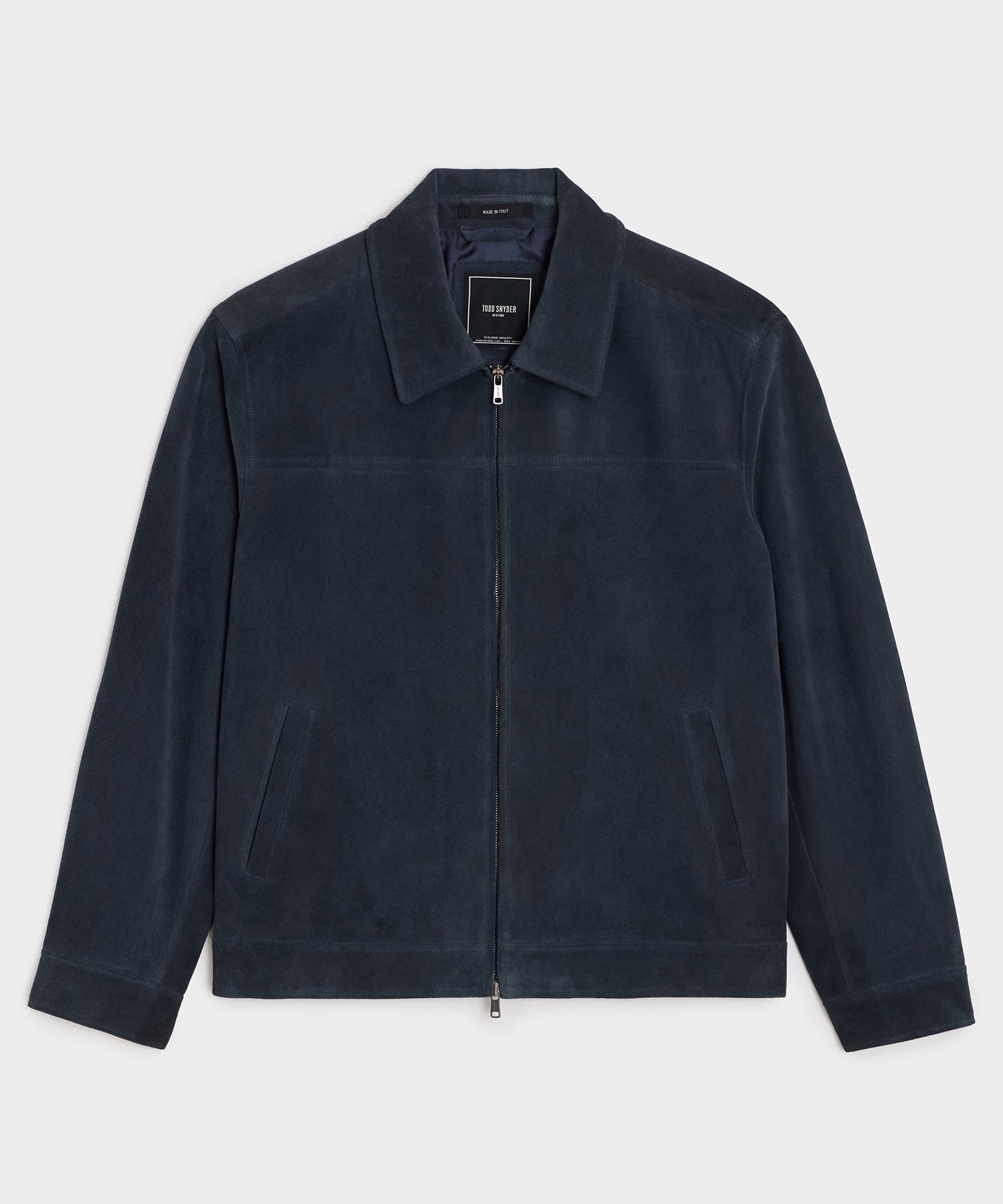 Todd Snyder Italian Suede Driving Jacket in Classic Navy Classic Navy