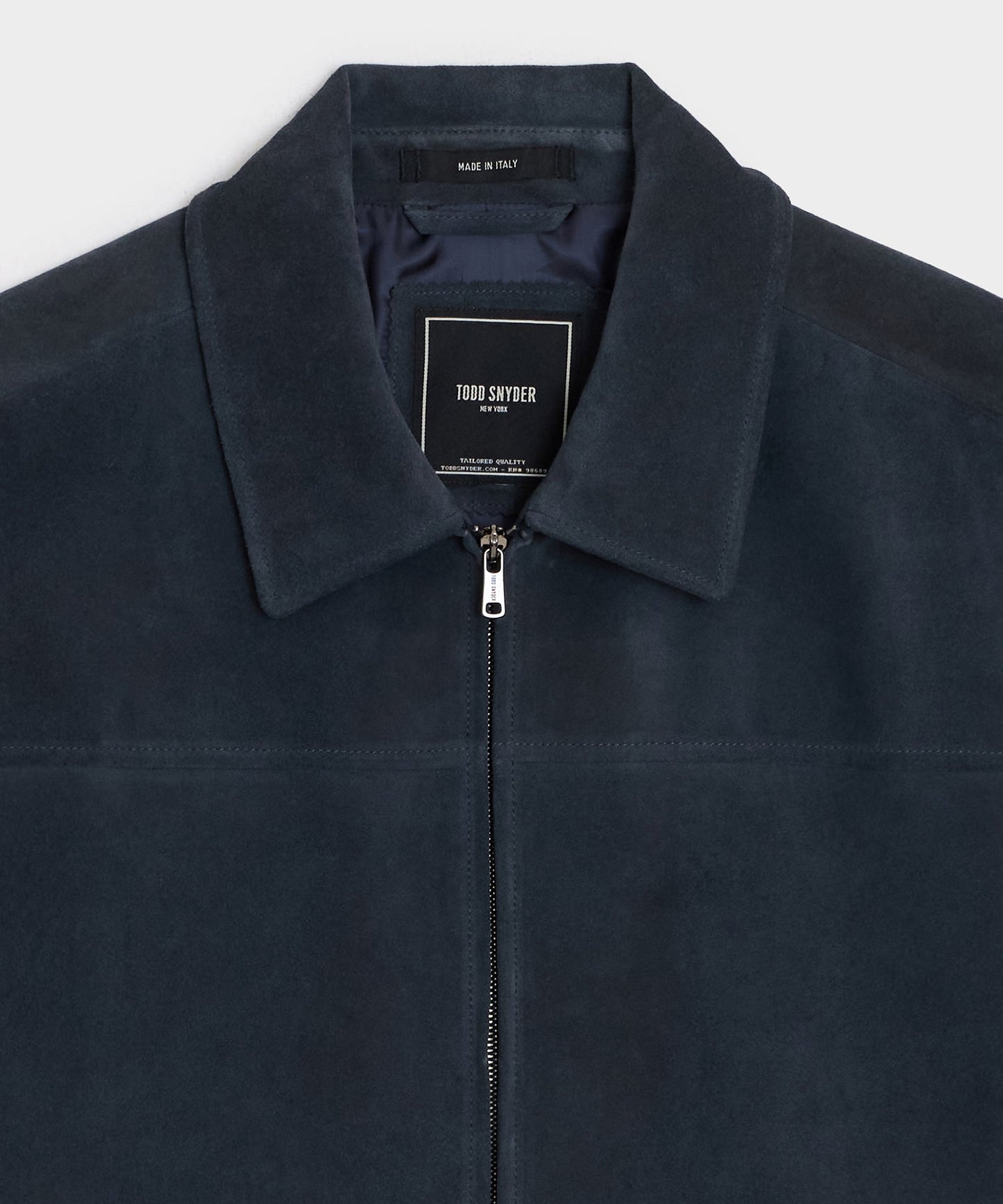 Todd Snyder Italian Suede Driving Jacket in Classic Navy Classic Navy