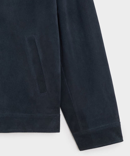 Todd Snyder Italian Suede Driving Jacket in Classic Navy Classic Navy