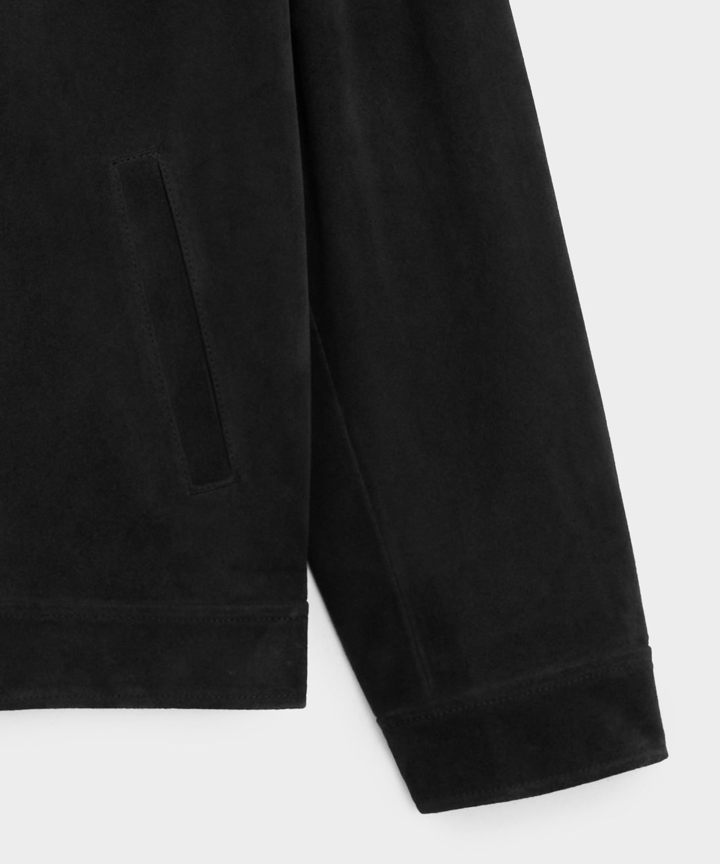 Todd Snyder Italian Suede Driving Jacket in Faded Black Black
