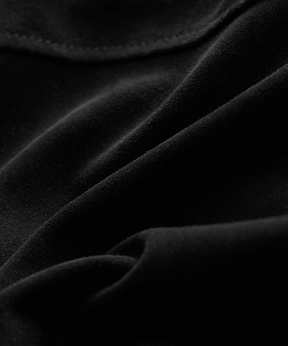 Todd Snyder Italian Suede Driving Jacket in Faded Black Black