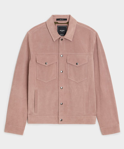 Todd Snyder Italian Suede Dylan Jacket in Blush Blush