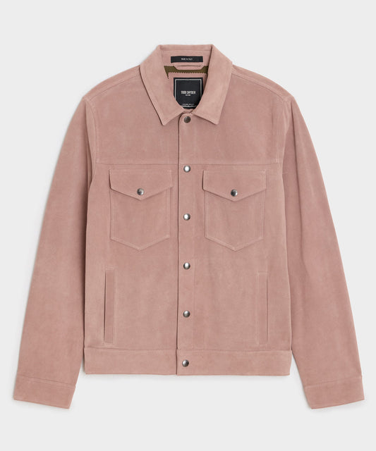 Todd Snyder Italian Suede Dylan Jacket in Blush Blush