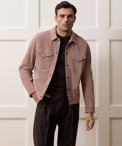 Todd Snyder Italian Suede Dylan Jacket in Blush Blush