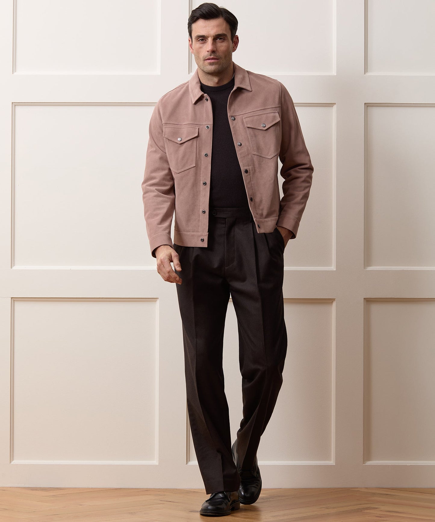 Todd Snyder Italian Suede Dylan Jacket in Blush Blush