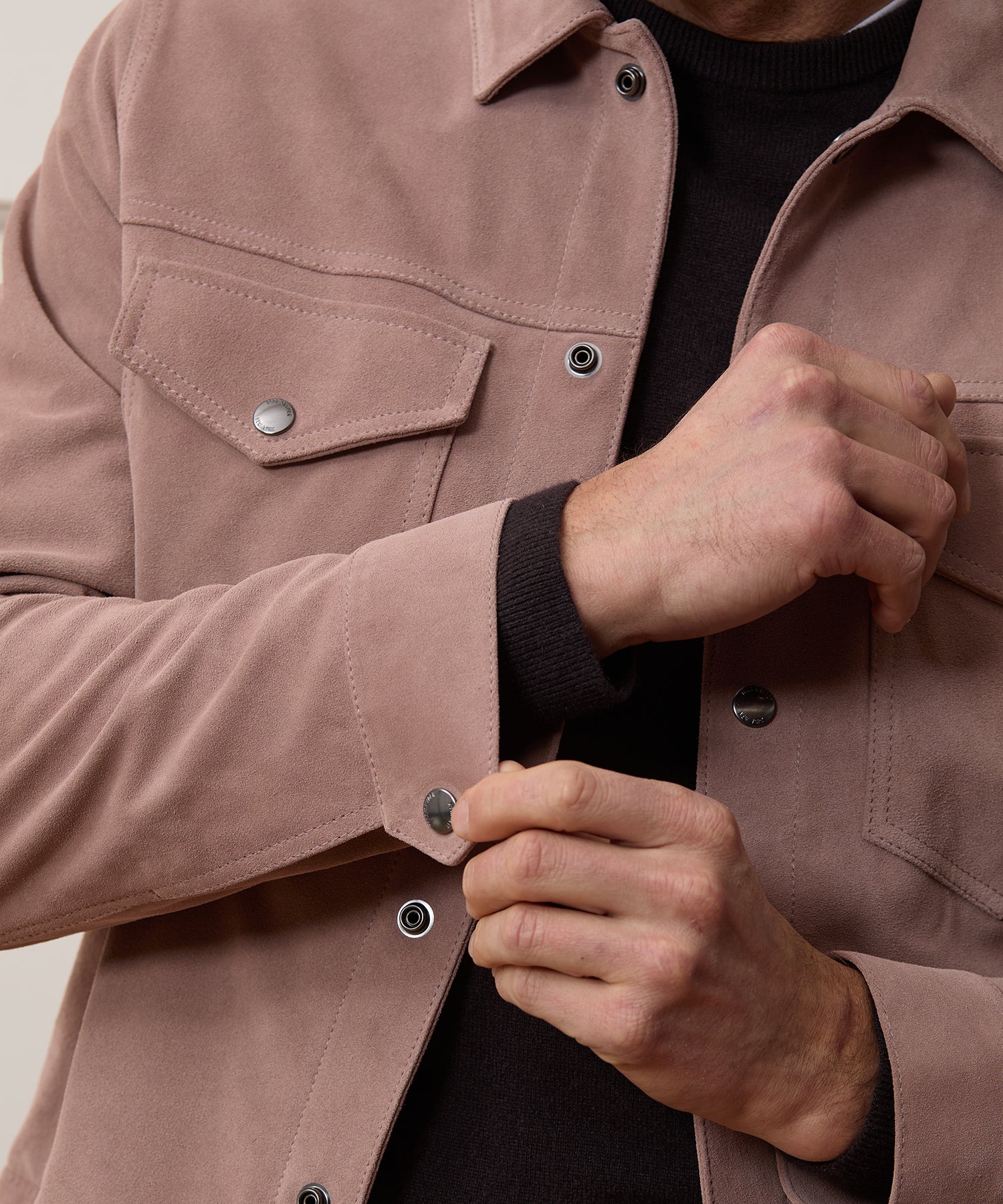 Todd Snyder Italian Suede Dylan Jacket in Blush Blush