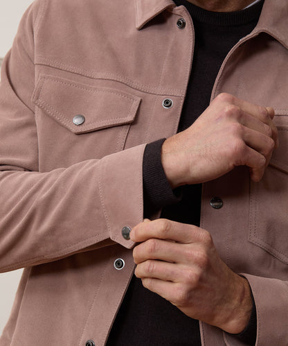 Todd Snyder Italian Suede Dylan Jacket in Blush Blush