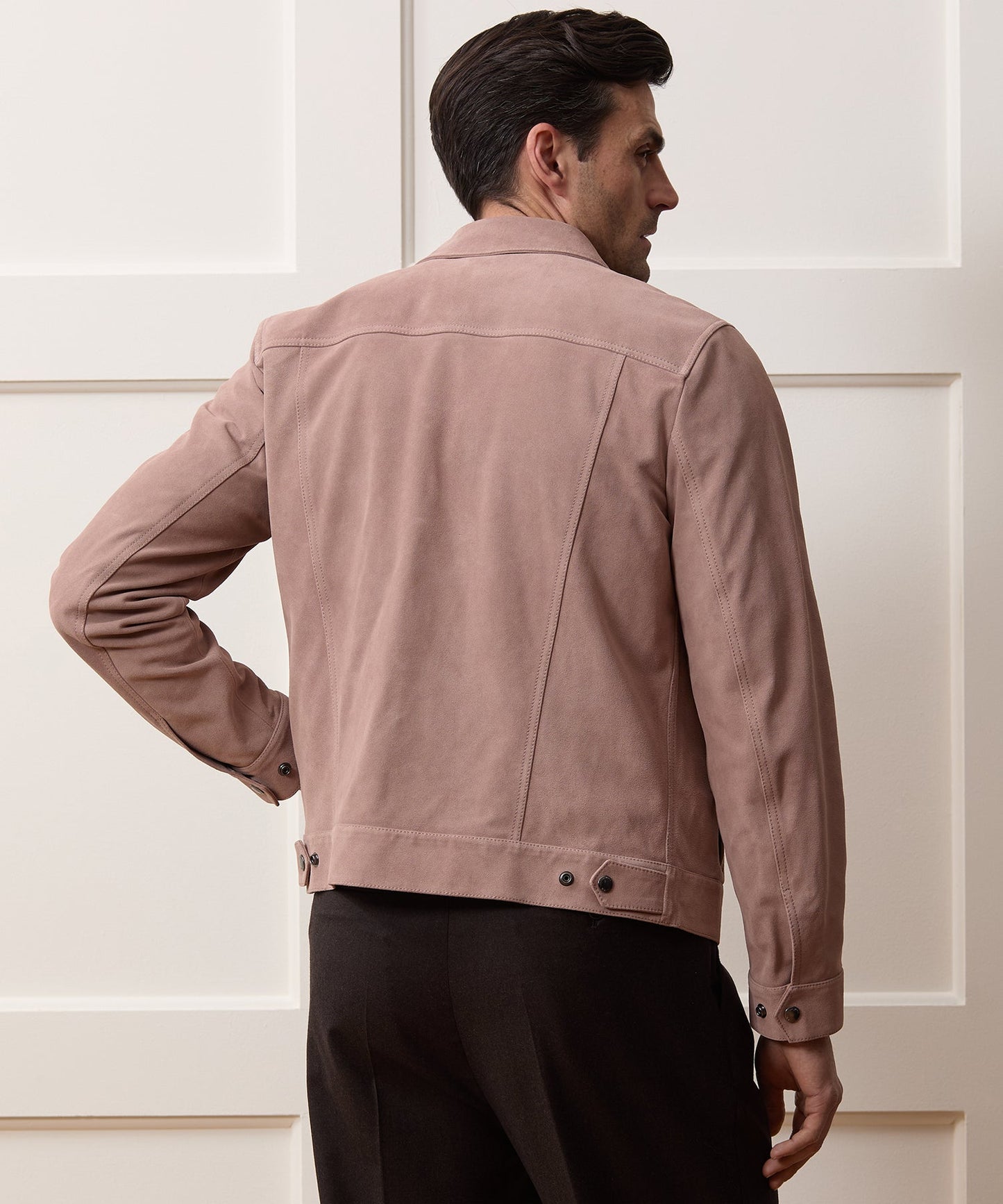 Todd Snyder Italian Suede Dylan Jacket in Blush Blush