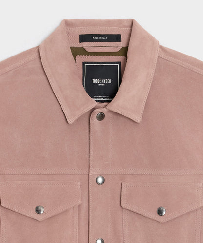 Todd Snyder Italian Suede Dylan Jacket in Blush Blush