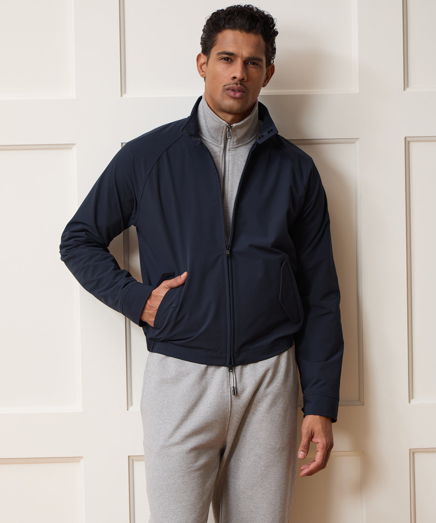 Todd Snyder Nylon Harrington Jacket in Classic Navy Classic Navy