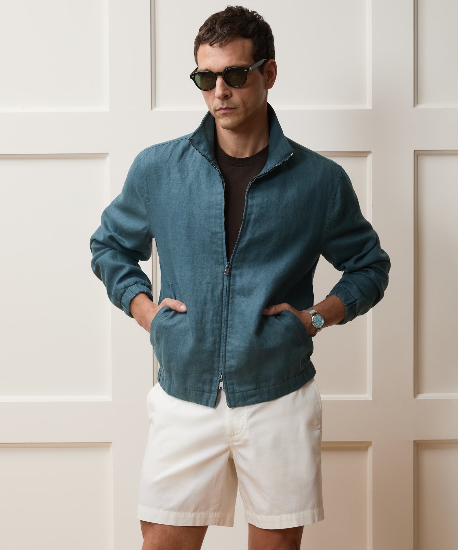 Todd Snyder Linen Dad Jacket in Teal Teal