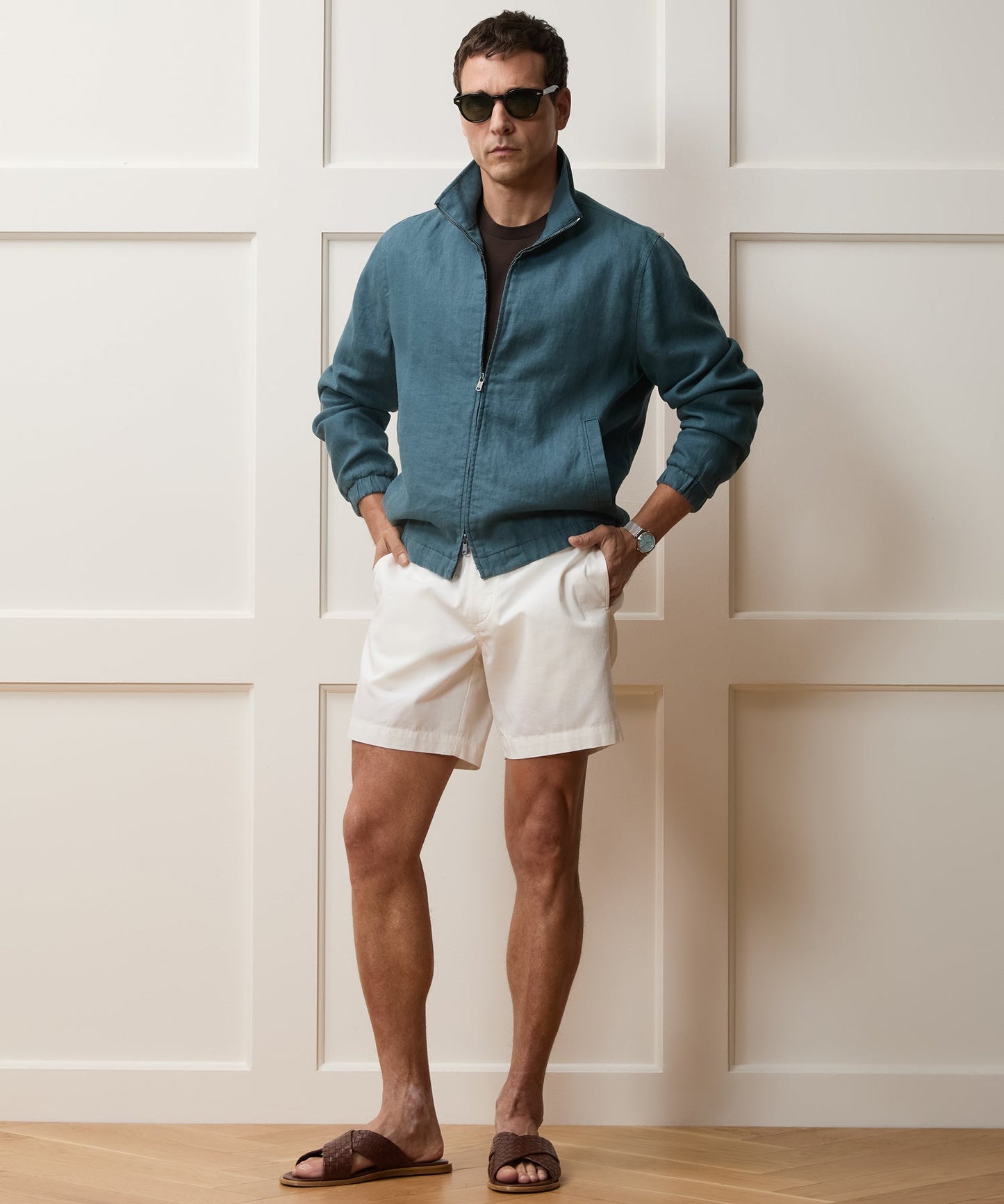 Todd Snyder Linen Dad Jacket in Teal Teal