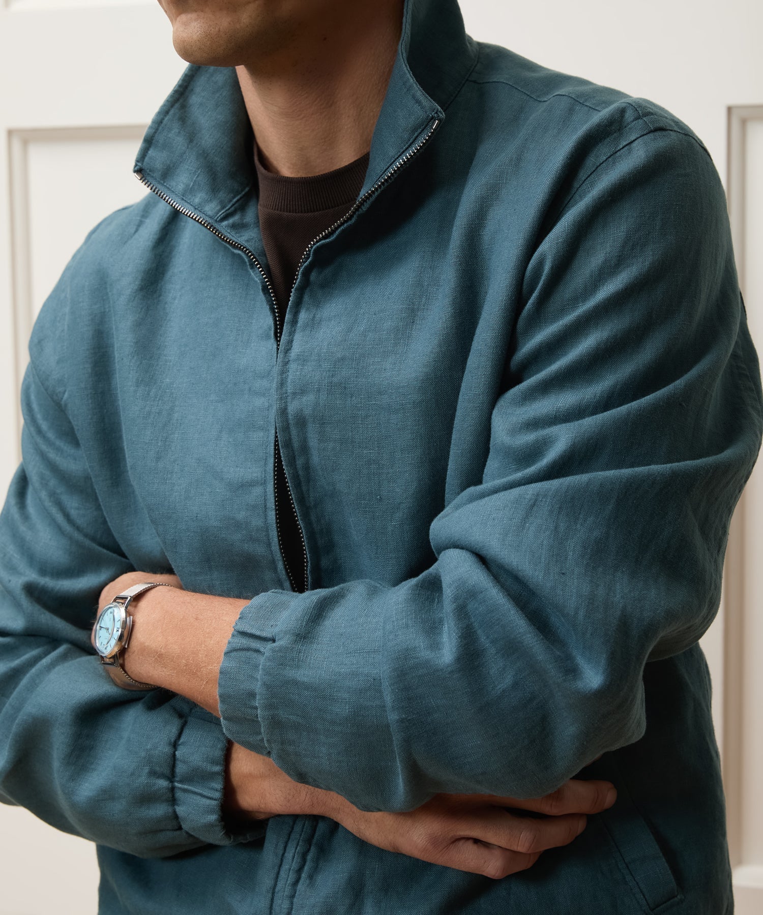 Todd Snyder Linen Dad Jacket in Teal Teal