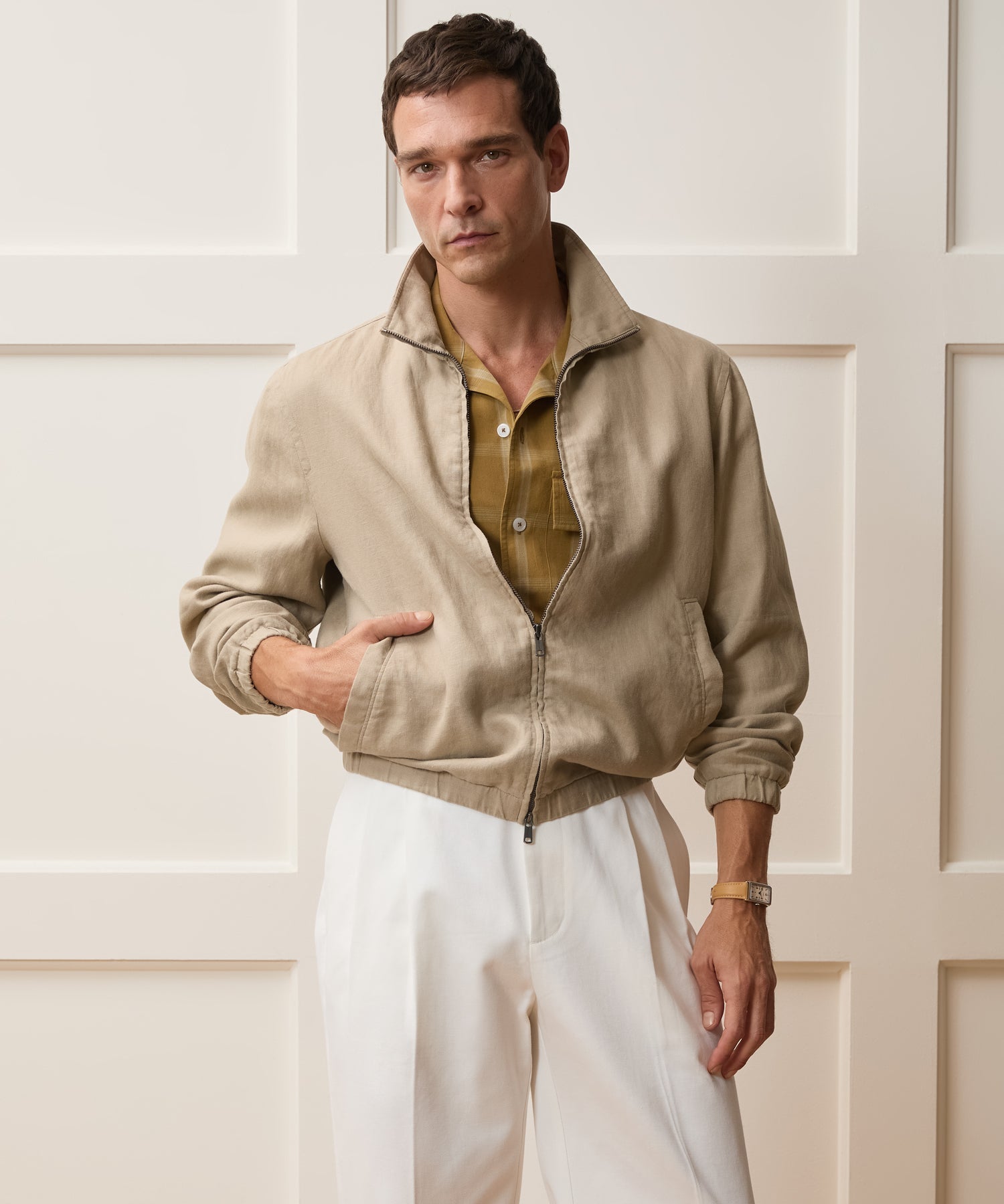 Todd Snyder Linen Dad Jacket in Beige Beige