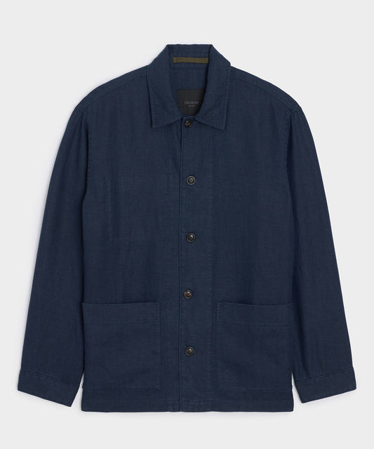 Todd Snyder Linen Chore Coat in Navy Navy