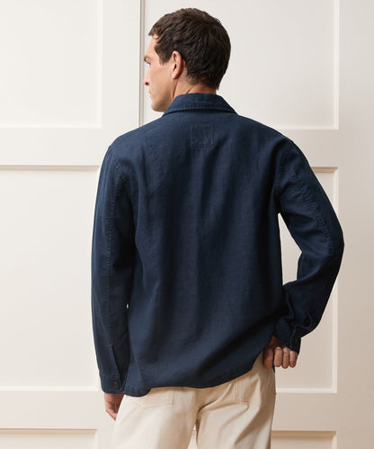 Todd Snyder Linen Chore Coat in Navy Navy