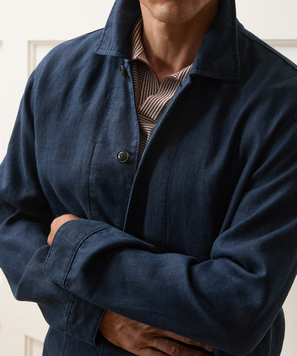Todd Snyder Linen Chore Coat in Navy Navy