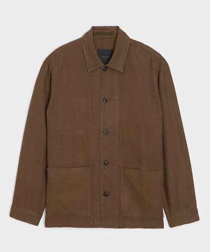 Todd Snyder Linen Chore Coat in Cigar Cigar