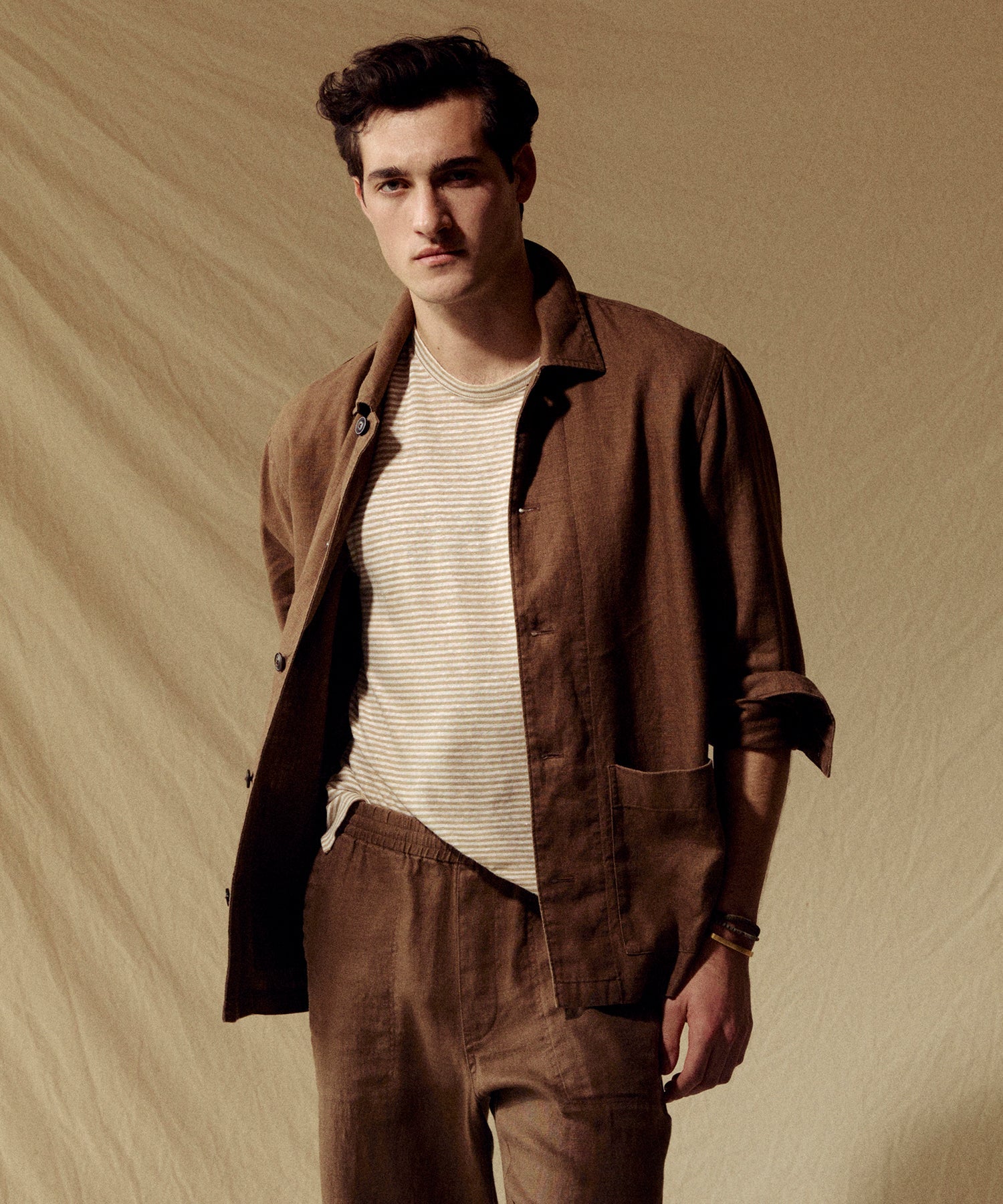 Todd Snyder Linen Chore Coat in Cigar Cigar