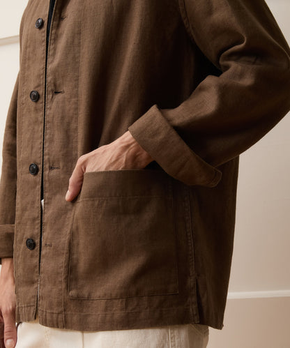 Todd Snyder Linen Chore Coat in Cigar Cigar